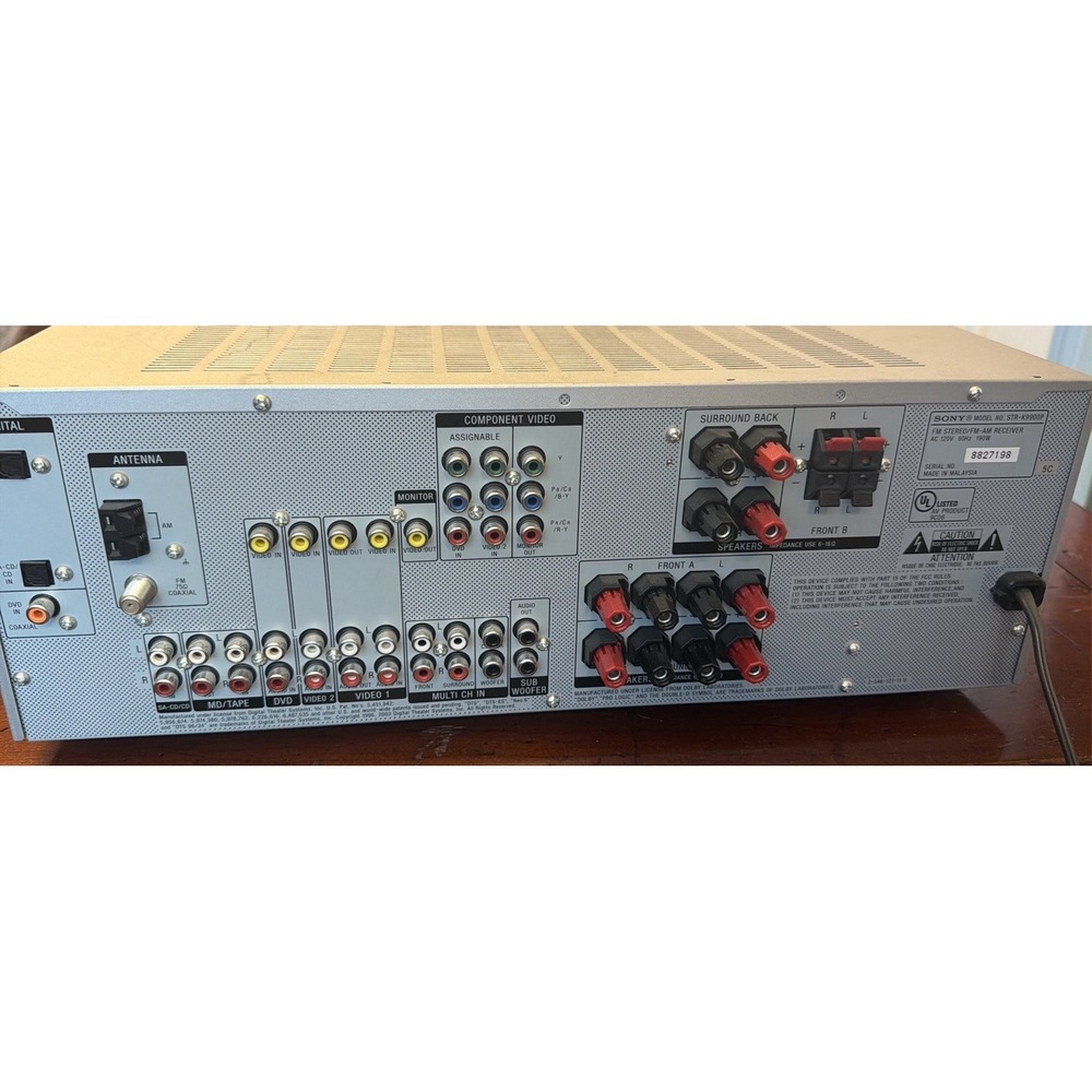 Sony STR-K9900P Home Theater Receiver Component Bundle w/ OEM Remote & Manual - Picture 3 of 7